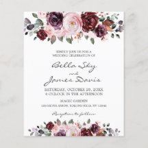 Budget Aquarelle Floral Boho Invitations de mariag