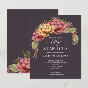 Papier Budget Aquarelle Florale 50e anniversaire Invitati