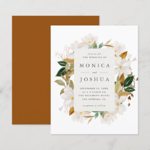 Papier Budget Aquarelle Magnolia Fleurit Mariage vert