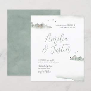 Papier Budget Aquarelle Montagnes Destination Mariage