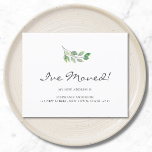Papier Budget Aquarelle verte Faire-part de déplacement