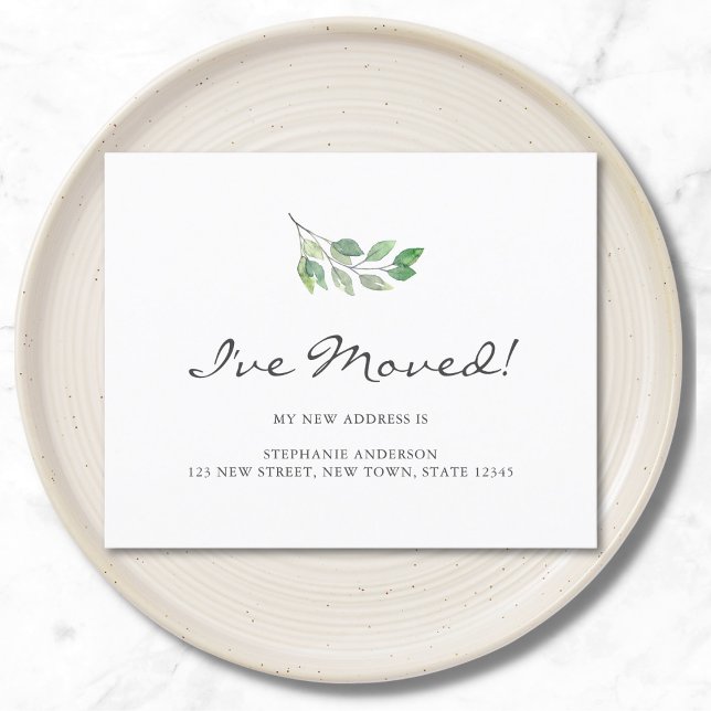 Papier Budget Aquarelle verte Faire-part de déplacement (Créateur téléchargé)