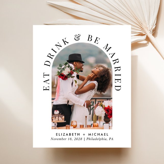 Papier Budget Arc Photo Mariage Réception Invitation (Créateur téléchargé)