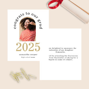 Papier Budget Arch Photo 2025 Grad White Faire-part