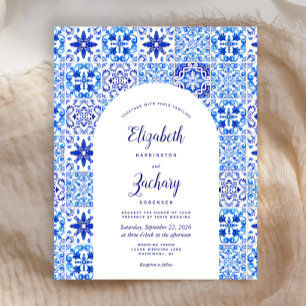 Papier Budget Arch Portugais Carrelage Bleu Invite Mariag
