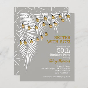 Papier Budget Argent et Or 50e anniversaire Invitations