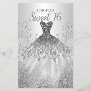 Papier Budget Argent Parties scintillant robe douce 16 In