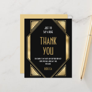 Papier Budget Art déco 70e anniversaire Gold Merci noir