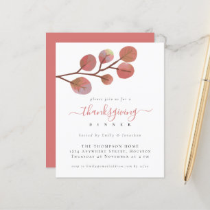 Papier Budget Artsy Automne quitte Thanksgiving Invitatio