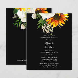 Papier Budget Artsy Tournesol Floral Dîner de répétition
