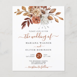 Papier Budget Automne Aquarelle Florale Mariage