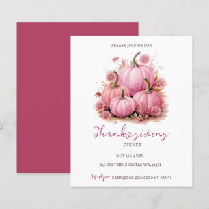 Papier Budget Automne Citrouilles Rose Thanksgiving Invit