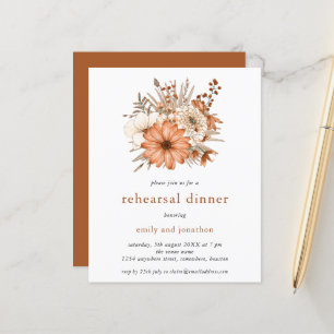 Papier Budget Automne Florals Répétition Dîner Invitation