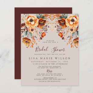 Papier Budget Automne Foliage Automne Bridal Douche Invit