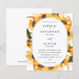 Papier Budget Automne Mariage floral de tournesol - Blanc