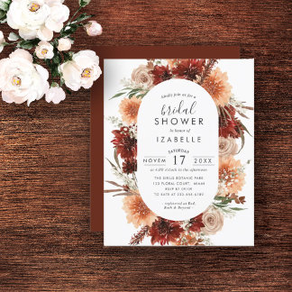 Papier Budget Automne Terracotta Bridal Shower Invitation