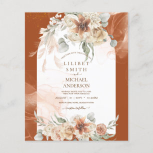 Papier BUDGET Automne Terracotta Floral Pampas Grass MARI