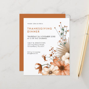 Papier Budget Autumn Foliage Thanksgiving Dîner Invitatio