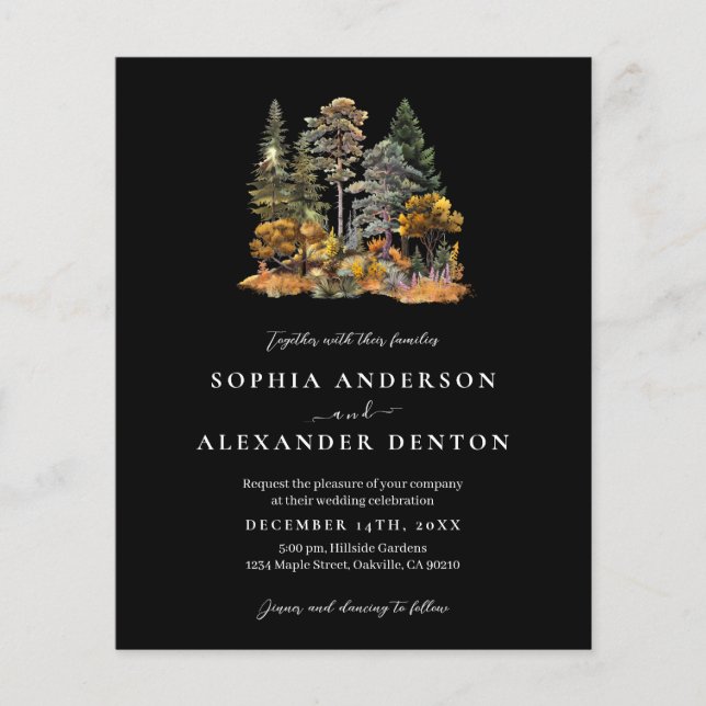 Papier Budget Autumn Forest Photo QR code mariage invitat (Devant)