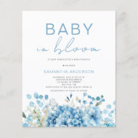 Budget Baby In Bloom Boy Baby shower Invitation