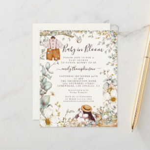 Papier Budget Baby in Bloom Boy Shower Cream Invitation