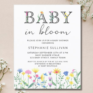 Papier Budget Baby in Bloom Floral Baby shower Invitation