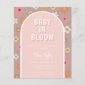 Papier Budget Baby in Bloom Girl Baby shower Invitation