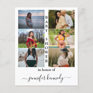 Papier Budget Baby shower 6 Photo Collage Typographie Cut