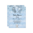 Budget Baby shower bleu éléphant garçon invitation