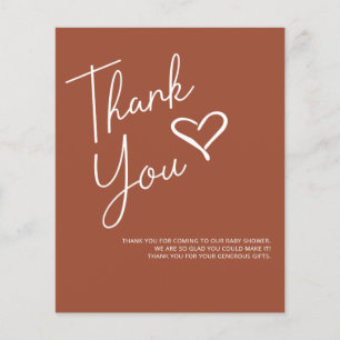 Papier Budget Baby shower en terre cuite Merci