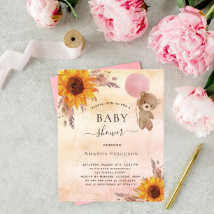 Papier Budget Baby shower pampas herbe tournesol tétée