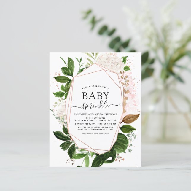 Papier Budget Baby Sprinkle Douche verdure géométrique (Debout devant)