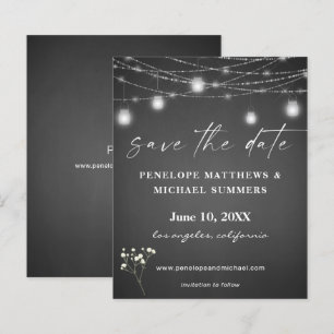 Papier Budget Baby's Breath G Chalkboard Save Date