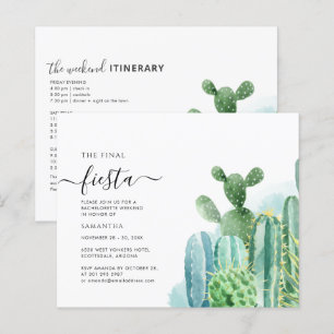 Papier Budget Bachelorette Week-end Invitation Itinéraire