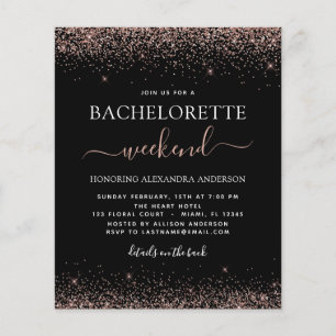 Papier Budget Bachelorette Week-end Rose Rose Gold Partie