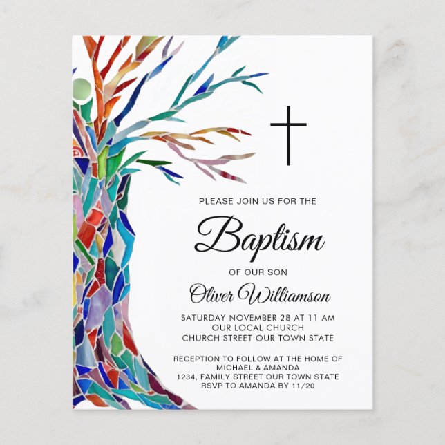 Papier Budget Baptême Invitation au baptême du garçon (Devant)