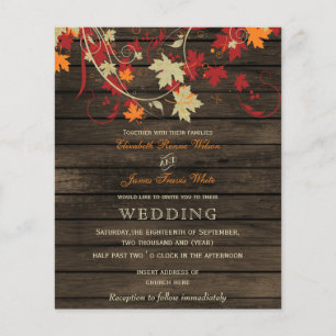Papier Budget Barn Wood Rustic Mariage de automne invitat