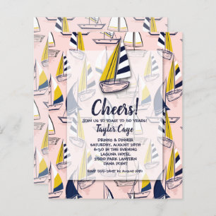 Papier Budget Bateaux à voile Nautiques Invitations d'ann