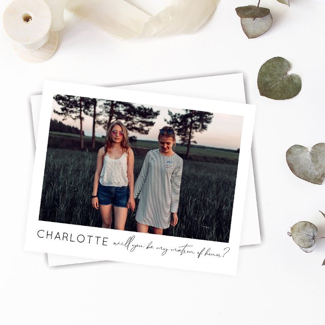 Papier Budget Be My Matron of Honor Photo Proposition Scr (Créateur téléchargé)
