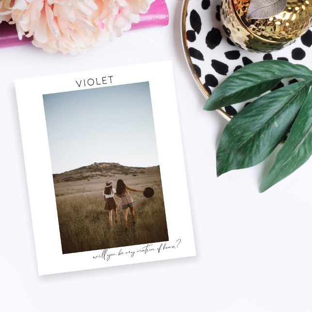 Papier Budget Be My Matron of Honor Photo Proposition Scr (Créateur téléchargé)