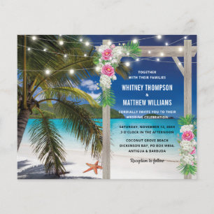 Papier Budget Beach Tropical Faire-part de mariage