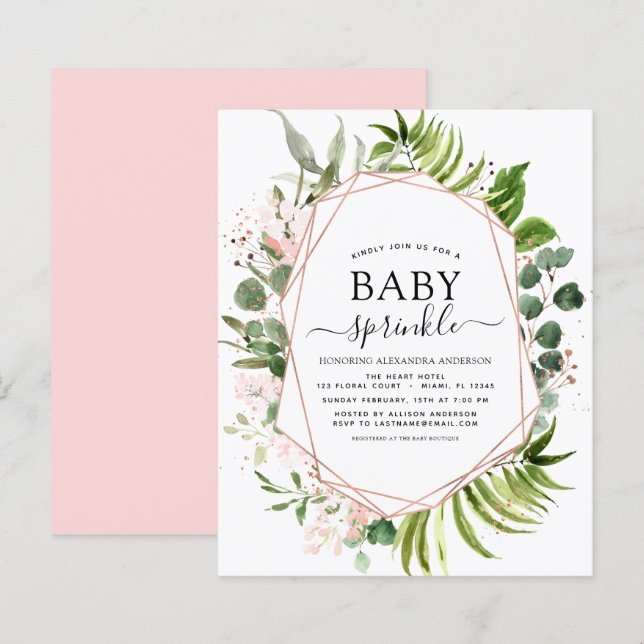 Papier Budget Bébé Sprinkle Douche Eucalyptus verdure (Devant / Derrière)
