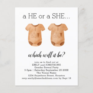 Papier Budget Bébé Vêtements He She She Gender Reveillez