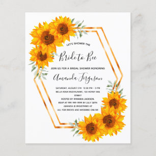 Papier Budget Bee Bridal douche tournesols miel abeilles