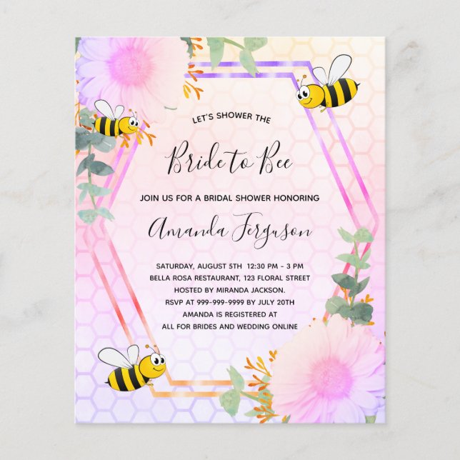 Papier BUDGET Bee Mariée mariée arc-en-ciel à être (Devant)