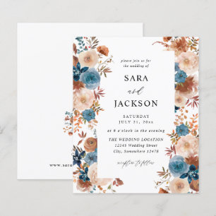 Papier Budget Beige & Dusty Blue Floral Mariage