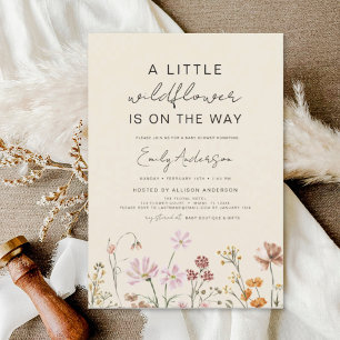 Papier Budget Beige Un Peu Baby shower Fleur sauvage