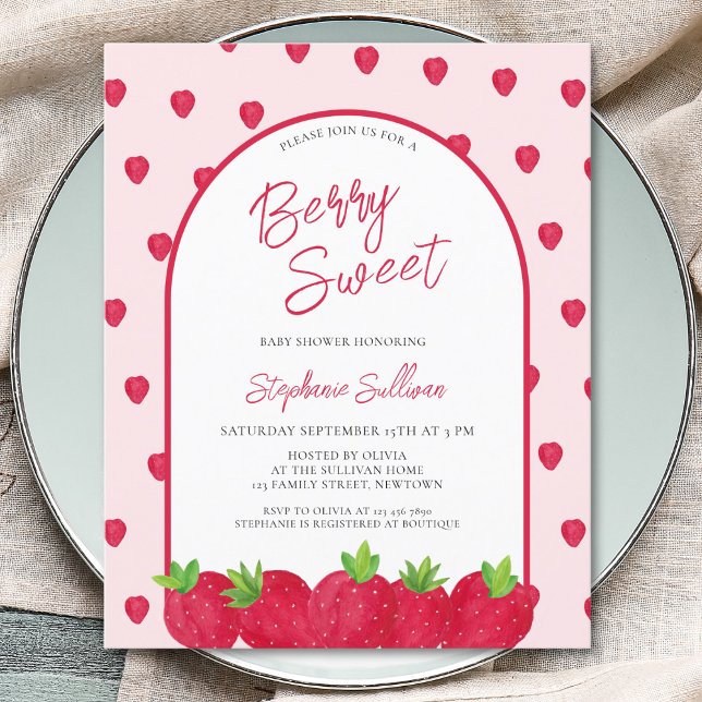 Papier Budget Berry Sweet Baby shower Invitation (Créateur téléchargé)