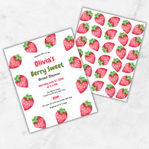 Papier Budget Berry Sweet Strawberry Fête des mariées Inv