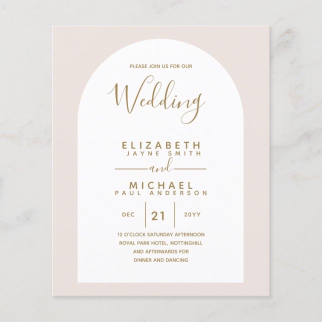 Papier BUDGET Bilingue Espagnol Anglais Boda Mariage (Devant)